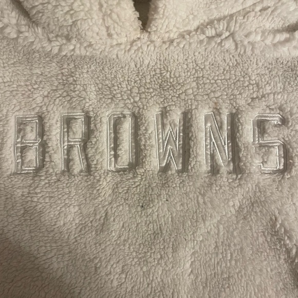 Women's Browns DKNY Sport White Cozy Pullover Hoodie - Picture 2 of 5